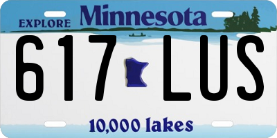 MN license plate 617LUS