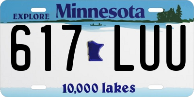 MN license plate 617LUU