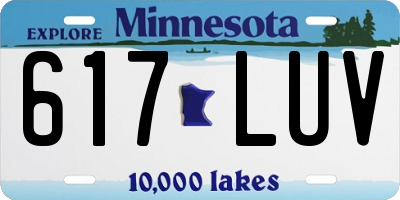MN license plate 617LUV