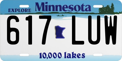 MN license plate 617LUW