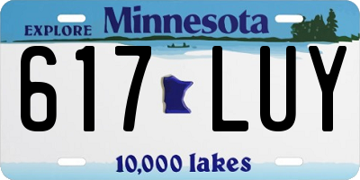 MN license plate 617LUY