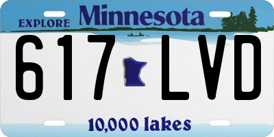 MN license plate 617LVD