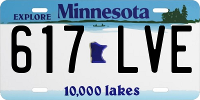 MN license plate 617LVE