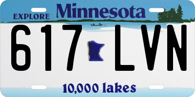 MN license plate 617LVN