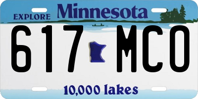 MN license plate 617MCO