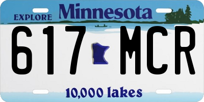 MN license plate 617MCR