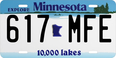 MN license plate 617MFE