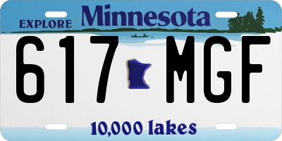 MN license plate 617MGF