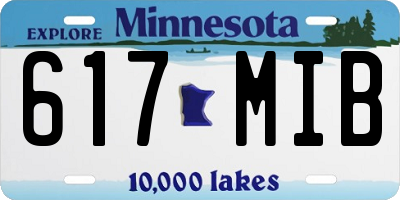 MN license plate 617MIB