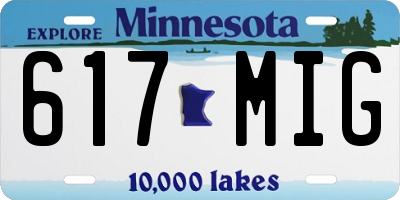MN license plate 617MIG