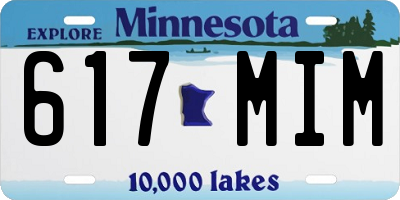 MN license plate 617MIM