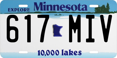 MN license plate 617MIV