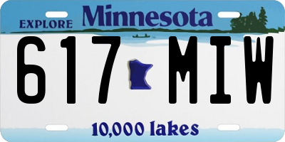MN license plate 617MIW
