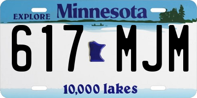 MN license plate 617MJM