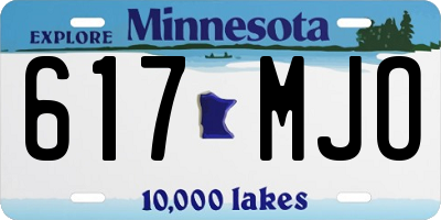 MN license plate 617MJO