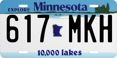 MN license plate 617MKH