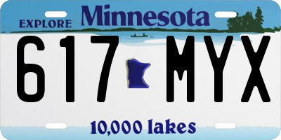 MN license plate 617MYX