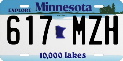 MN license plate 617MZH