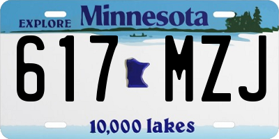 MN license plate 617MZJ