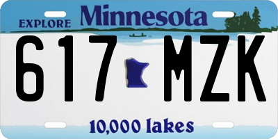MN license plate 617MZK
