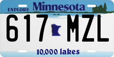 MN license plate 617MZL