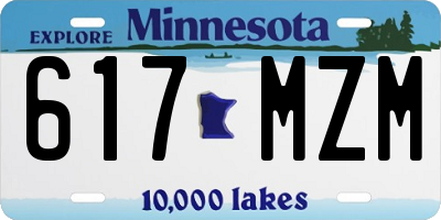 MN license plate 617MZM