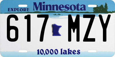 MN license plate 617MZY