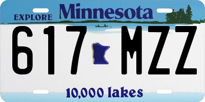 MN license plate 617MZZ