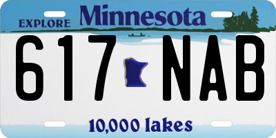 MN license plate 617NAB