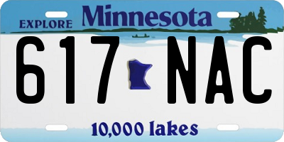 MN license plate 617NAC