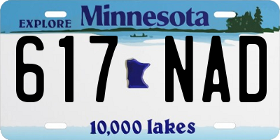 MN license plate 617NAD