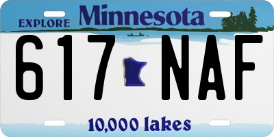 MN license plate 617NAF