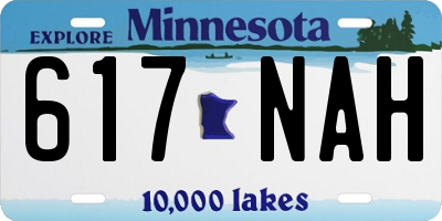 MN license plate 617NAH