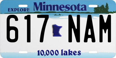 MN license plate 617NAM