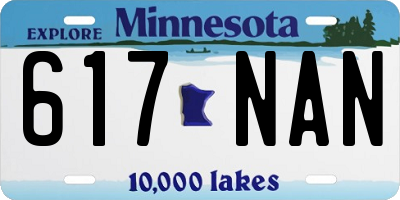 MN license plate 617NAN