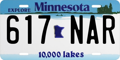 MN license plate 617NAR