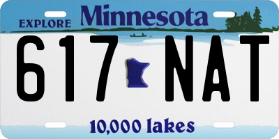 MN license plate 617NAT