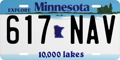 MN license plate 617NAV