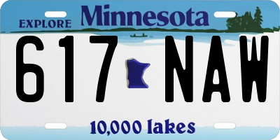 MN license plate 617NAW