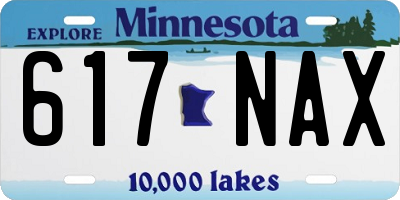 MN license plate 617NAX