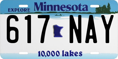MN license plate 617NAY