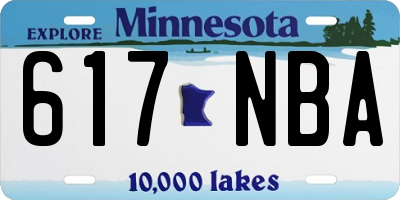 MN license plate 617NBA