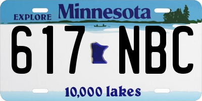 MN license plate 617NBC