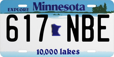 MN license plate 617NBE