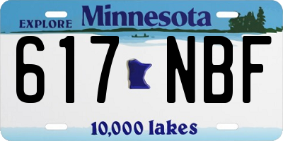 MN license plate 617NBF
