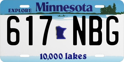 MN license plate 617NBG