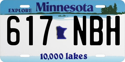 MN license plate 617NBH