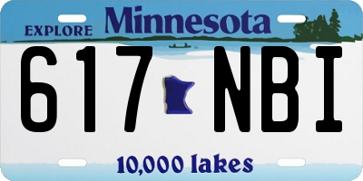 MN license plate 617NBI