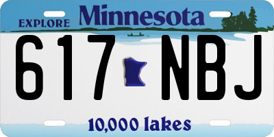 MN license plate 617NBJ