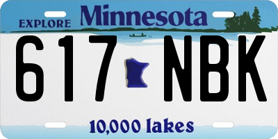 MN license plate 617NBK